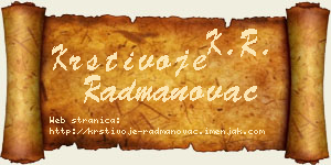 Krstivoje Radmanovac vizit kartica